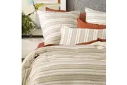 Renee Taylor Bardot Yarn Double Bed Quilt Cover Set Pillowcase Dyed French Linen