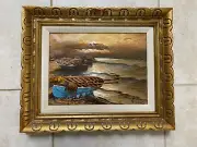 AMELIA SORIA (1876-1958), BOATS, ORIGINAL OIL ON CANVAS, FRAMED & SIGNED