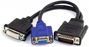 CY Cable LFH 60Pin DMS 59pin Male to Dual DVI 24+5 Female VGA RGB 15pin Female Splitter Extension 15cm for Graphics Card