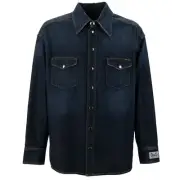 Dolce & Gabbana Dg Logo Patch Denim Oversize Jeans Shirt Jacket Blue S M L