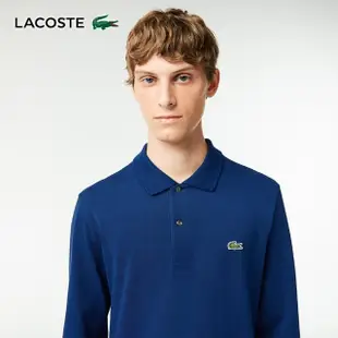 【LACOSTE】男裝-經典L1312長袖Polo衫(藍色)