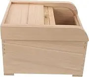 Cabilock Wooden Storage Bins Lids Rice Container Kitchen Storage Organization Rice Bucket Lid