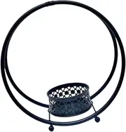 Generic Ornament Display Stand,Iron Flower Holder,Flower Pot Stand,Display Rack Home Decor for TV Cabinet Home Porch Table Decor , Black