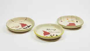 【聖誕系列】手繪貓碟 手捏陶盤/醬料碟/飾品盤