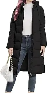[Generic] Women's Maxi Down Coat Lightweight Warm Quilted Coats Thickened Hooded Long Parka