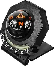 CLISPEED Car Compass Dash Mount Automotive Compass Ball with Bottom Stick Adjustable Navigation Hiking Direction Pointing Guide Ball Car Accessories for Boat Truck