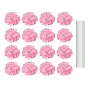 Artificial Flowers DIY Silk Fake Hydrangea Flowers with Stems 6 Inch Pink 30 Set