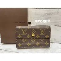 在飛比找蝦皮購物優惠-LV M60047 老花扣子款 多層 三折中夾 202663