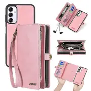 MEGSHI 017 Series For Samsung Galaxy A14 5G/A14 4G Phone Back Cover Zipper Wallet Leather Case