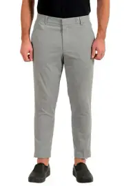 Hugo Boss Men's "Fedon191" Gray Flat Front Cropped Pants