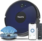 Thamtu G2 Robot Vacuum and Mop Combo, 130Min Runtime, APP&Voice Control, Ultra-Thin, Tangle-Free, Self-Charging Robotic Vacuum Cleaner, Good for Pet Hair, Hard Floor and Medium-Pile Carpet