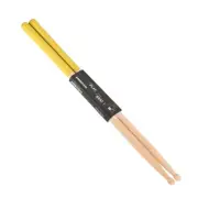 Maple Wood Drumstick 7A Anti Slip Handle Grips Drum Stick Yellow, 1 Pair