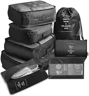 AIMALL 8PCS Packing Cubes Travel Pouches Luggage Organiser Clothes Suitcase Storage Bag - Ultimate Luggage Organization Solution