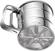 Flour Sifter,Stainless Steel Sifter for Baking, Double Layers Sifter, Powder Sugar Shaker with Hand Press Design, Flour Sifter for Baking in the kitchen