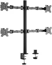 Brateck LDT33-C048 Quad Monitors Affordable Steel Articulating Monitor Arm Fit Most 17 - 32 Inch Monitors Up to 9kg per Screen VESA 75x75/100x100