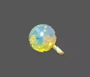 Sterling Silver Beautiful 18 mm Dominican Blue Amber Stone Ring Handmade