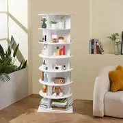 7-Tier Rotating Shoe Rack Tower 360degreeSpinning Shoe Display with Base Black