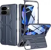 [Kaiiecal] for Google Pixel-9-Pro Fold Case: Slim Hinge Rugged Stand Case with Screen Protector - Full Body Soft Protective Phone Cover for Pixel 9Pro fold 2024 Blue