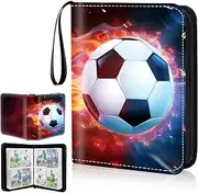 Hugestar Sports Card Binder, 4 Pocket Trading Card Binder Fits 400 cards, Double Sided Trading Card Holder with 50 Sleeves, Cards Holder Album for Football Baseball Basketball Hockey Card Collection