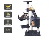 BEASTIE 120cm Cat Tree Scratcher Tower Cat Scratching Post Grey