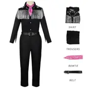 Kids Boys Girls Ken Barbie Movie Tassel Outfit With Bowtie Belt Set Cosplay Costume Gifts - 4-5Years