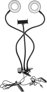 ARTIBETTER Selfie Fill Light Led Camera Fill Light Double Head Photography Lamp Powered Sturdy Clip for Tables Warm White