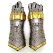 Medieval Knight Gloves Functional Steel Brass Gauntlet Sca Armour Larp Gauntlets