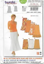 B192 BURDA 8213: SKIRT SIZE 10-24 SEWING PATTERN