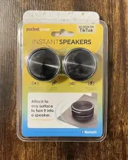 Pocket Tunes Instant Speakers~As Seen on TikTok~Black~Bluetooth~Music~ NEW!!!