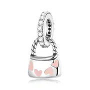 Sterling Silver Heart Bag Hypoallergenic Dangle Charm