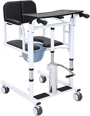 Patient Lift Transfer Chair, Patient Lift Wheelchair for Home,Lightweight Bedside Bathroom Wheelchair for Caregivers Elderly Living,with Bedpan