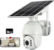 Xmart Salor Security Cameras Wireless Outdoor 4G/No-WiFi Ultra 4K Human AI Detection 360° View Camera Live SIM Card Outside Home Security with Spotlight Color Night Vision（Included 128G TF Card）