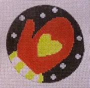 Let it Snow Mitten Christmas Ornament Hand Painted Needlepoint Canvas
