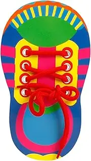 [Generic] Lacing Shoe Toy, Shoe Lace Practice Board, Lace Practice for Kids, Fine Motor Skill Toy, to Learn Laces, Shoelace Threading Teaching Toys, Kindergarten Learning Activities