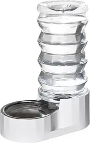 RIZZARI Automatic Pet Waterer,100% BPA-Free, 8L Gravity Stainless Steel Water Dispenser,Large Capacity Water Feeder for Cats and Small and Medium-Sized Dogs (White,Large)
