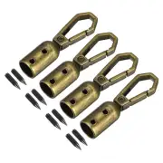 0.32" Cord End Cap Terminator Cord Finding for Tassel Jewelry Making 4Pcs Brown