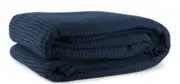 Cotton Waffle Blanket Navy - King