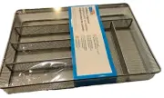 HONEY CAN DO MESH SILVER CUTERY TRAY-7 COMPARTMENTS-NEW