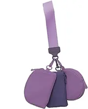 [Generic] Key Chain Wallet - Wristlet Wallet, 3 Coin Purses, Women Coin Pockets, Zipper Wallet for Women | Portable Coin Purse, Key Holder, Coin Pocket, purple, 説明を参照してください