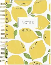 Graphique Designer Notebooks - Lemons - Spiral Bound Writing Journals for Offices, Schools, Classrooms, and More - Hard Cover with 160 Ruled Pages (6.25" x 8.25")