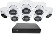[Swann] AdvancedX Home Security Camera System, 8Channel 8Dome Cams,POE Cat5e NVR 4K HD Video with 1TB HDD,Indoor or Outdoor Wired Surveillance CCTV,Color Night Vision,Heat Motion Detection,LED Lights