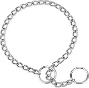 TagME Chain Choke Collar for Dogs, Adjustable Weather Proof Necklace for Small Dogs, Alloy Steel Pet Training Collar