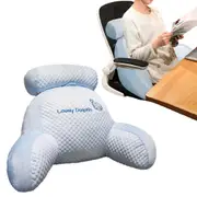 Bed Backrest Reading Rest Pillow Neck Lumbar Support Pillow Seat Cushion with Arms-Dolphin