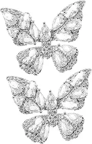 [SAFIGLE] Hoop Earrings for Women Butterfly Clip Earrings Sparkly Ear Cuffs Lightweight and Comfortable Non-pierced