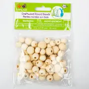 Craftwood Round Beads 10mm To 16mm 60/Pkg Natural