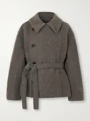 [LEMAIRE] LEMAIRE - Belted Wool And Alpaca-blend Coat - Army green - FR 42 FR 42 Green