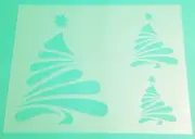 CHRISTMAS TREE Stencil Paintbrush Strokes 3 Sizes 8.5" x 11" Plastic Sheet BK89