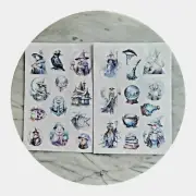 24 Piece Fantasy Spellbinding Women, Animals, and Cauldrons Small Stickers