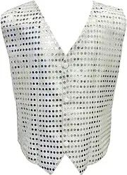 [TACKTIMES] Kids Boys Girls Shiny Sequins Vest Shirt Jazz Hip-hop Dance Jacket Waistcoat Stage Performance Costume Accessory