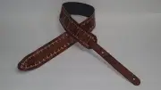 leather guitar strap custom made all by hand this is a show stopper "border" 3